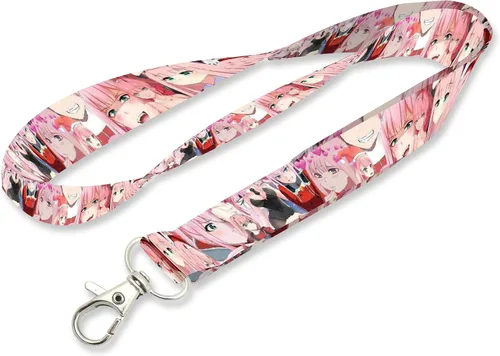Vista 7 de Zero Two Darling - Llavero con cordón, color rosa, Rosado