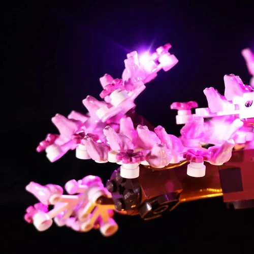 Vista 6 de Kit de Luces LED para LEGO 10281 Set de Árbol Bonsái, Luces de Decoración para Modelo Rosa