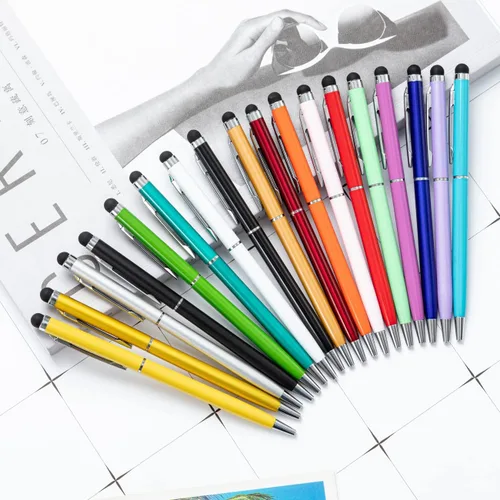 Vista 2 de Bolígrafos personalizados con nombre, icono, logotipo, texto, bolígrafo personalizado con lápiz capacitivo para iglesia de negocios, 100