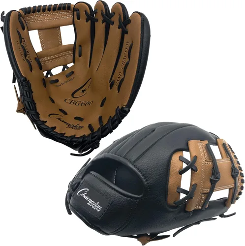 Vista 3 de Champion Sports Guante de 12 pulgadas Parte trasera y delantera de cuero sintético Malla abierta de triple barra y diseño trasero convencional