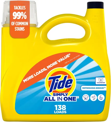 Vista 13 de Tide Simply All-In-One, detergente líquido para ropa sucia con aroma a flor de saúco, 89 cargas, 117 onzas líquidas