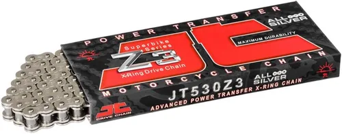 Vista 5 de JT Chain JTC530Z3GS104RL (serie 530) oro 104 eslabones cadena de anillo en X súper resistente con enlace de conexión