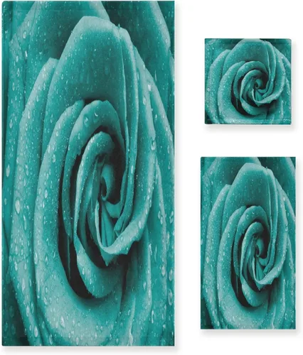 Vista 11 de ALAZA Juego de 3 toallas de baño con diseño de mariposas azules, 1 toalla de baño, 1 toalla de mano, 1 toallita suave, multiusos, para baño, hotel