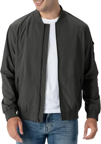 Vista 10 de Rdruko Chaqueta Bomber Ligera para Hombre Cazadora Cortavientos Casual Elegante a la Moda