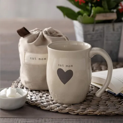 Vista 3 de DEMDACO Taza de café de cerámica con diseño de corazón para papá, color gris oscuro, de 16 onzas