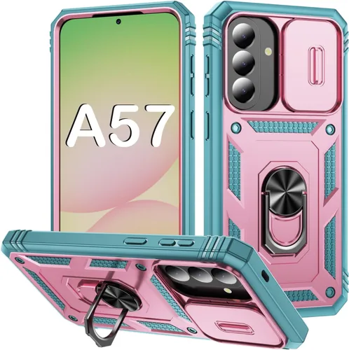 Vista 9 de PASNEW Funda militar para iPhone 13 Pro Max, cubierta de cámara deslizante y soporte de anillo de metal de 360°, carcasa rígida multicapa resistente