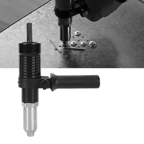 Vista 2 de Adaptador de pistolas de remache eléctricas, juego de cabeza de pistolas remachadoras inalámbricas, herramienta de taladro de alta dureza, accesorio