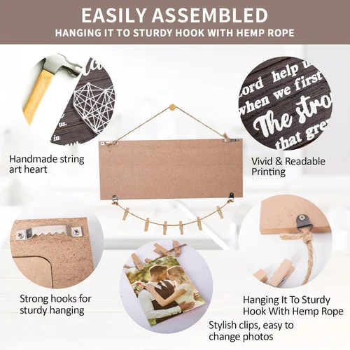 Vista 5 de Regalos de boda, regalos de despedida de soltera para novia y novio, regalo de compromiso para esposa, recién casado, soporte para fotos de oración
