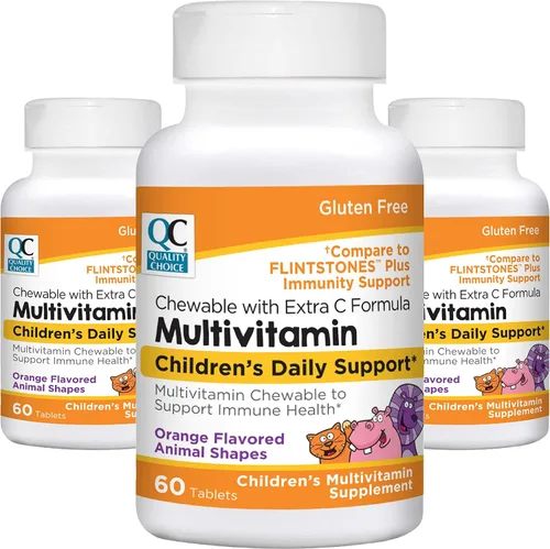 Vista 3 de Quality Choice Multivitamínico en forma de animal para niños con extra vitamina C para el apoyo inmunológico masticables