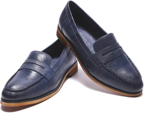 Vista 7 de Mona Flying Mocasines de cuero para mujer, estilo informal, planos, para mujeres y jóvenes