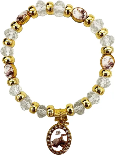 Vista 8 de Bautismo Favores Rosario Strech Pulsera Cruz Fiesta Recuerdos de Bautizo Católico Cristiano Recuerdos de Recuerdos de Recuerdos - 12 PCS