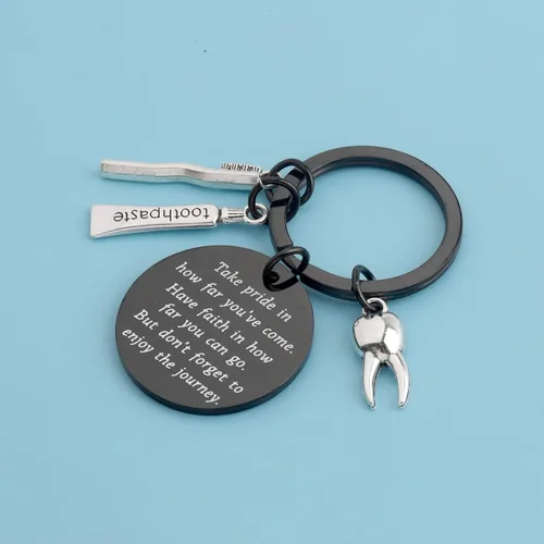 Vista 6 de FUSTMW Llavero de higienista dental, regalos inspiradores de joyería para asistente dental