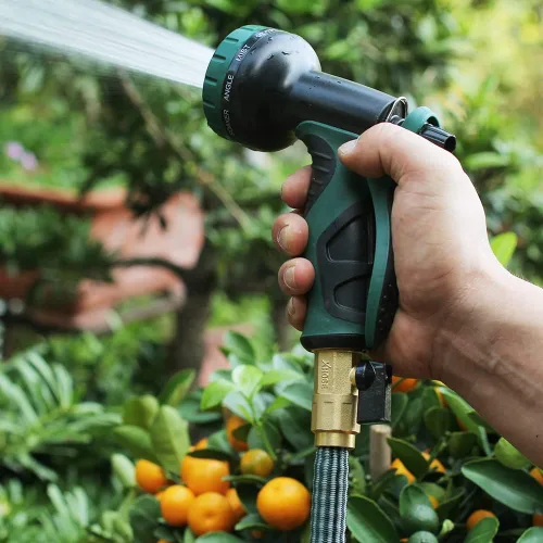 Vista 5 de Adaptador de extremo de manguera telescópica de jardín con válvula de cierre, kit de accesorios de extremo de manguera retráctil de jardín, adecuado