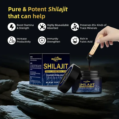 Vista 4 de Shilajit Resina 100% Himalaya Shilajit: apoya la energía, la inmunidad, antioxidante 1.06 oz Apto para veganos