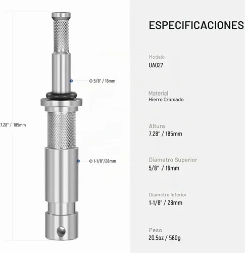 Vista 2 de NEEWER Adaptador de pasador junior a bebé, 1-1/8"/28mm macho junior a 5/8"/16mm adaptador de soporte de perno para soporte C, soporte de luz