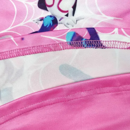 Vista 4 de FACDEM Vestido de disfraz de héroe de dibujos animados para niñas, manga con volantes, vestido de verano, traje de fiesta, regalo