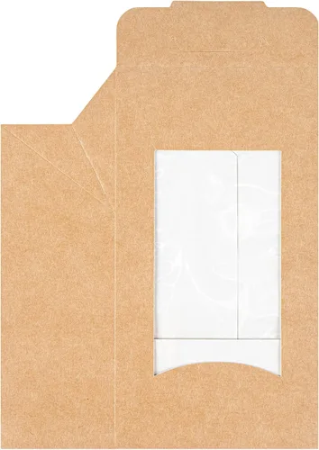Vista 16 de Restaurantware Cajas de papel para llevar - 1 ventana - Kraft - Ángulo - Caja de 50 ct