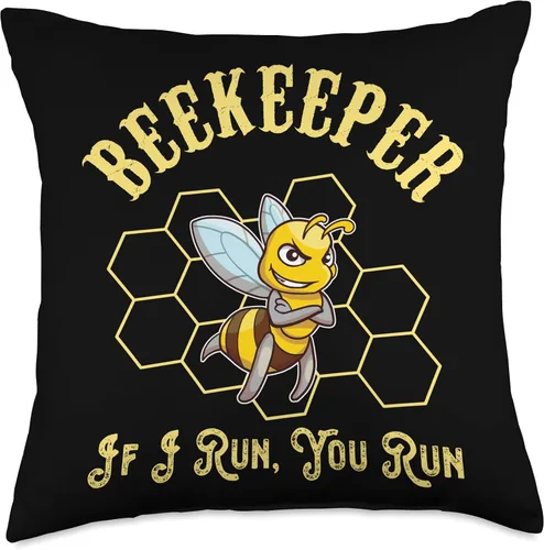 Vista 4 de Nature Cute Natural World Bears Forest Zoo Funny Run Humorous Beekeeper Sayings Jokes Throw Pillow, 16x16, Multicolor
