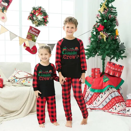 Vista 4 de ADJHDFH Pijamas de Navidad a juego para parejas, pijamas de Navidad familiares a juego para niños, trajes cálidos de Navidad con estampado a cuadros