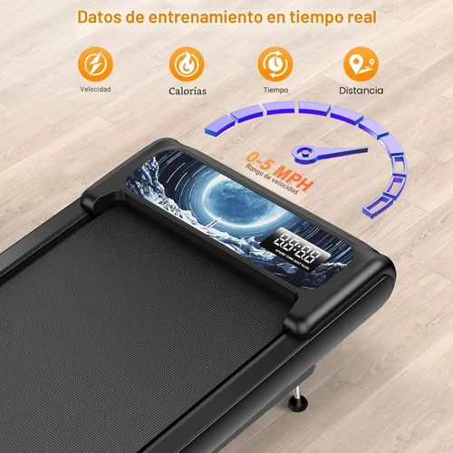 Vista 5 de Almohadilla para caminadora con 0-8% de inclinación, alfombrilla de caminadora de 2.5 HP para el hogar y la oficina, cinta de correr portátil