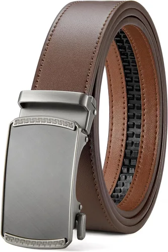 Vista 9 de BOSTANTEN - Cinturón de cuero para hombre con hebilla de rátchet para vestir y casual con hebilla ajustable, corte para adaptarse