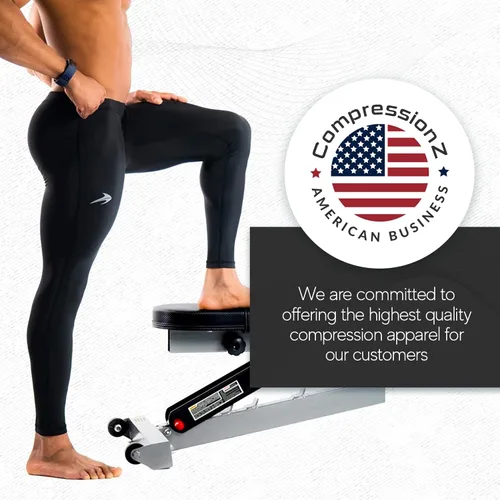 Vista 5 de CompressionZ Pantalones de compresión para hombre, para entrenamiento, deportes Leggings de capa base para correr