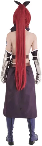 Vista 2 de miccostumes Disfraz de cosplay Erza Scarlet Purple para mujer, Púrpura