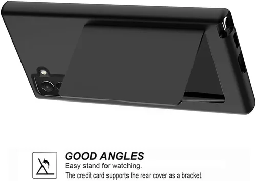 Vista 3 de Asuwish Funda para Samsung Galaxy S22 Plus con protector de pantalla de vidrio templado, ranura para tarjetas, función atril, color negro
