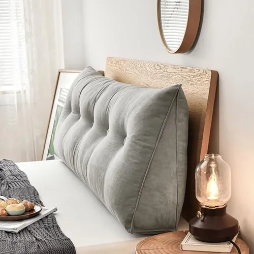 Vista 2 de Cabecera triangular grande con respaldo de cuña y respaldo de posicionamiento, almohadas de lectura, almohadas de cuña para cama de día, litera