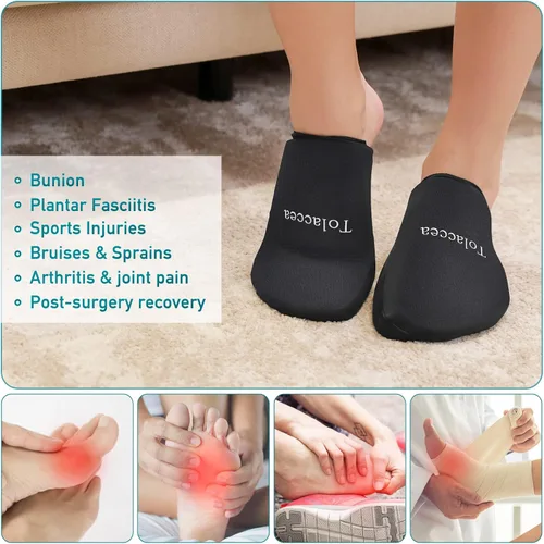 Vista 3 de Paquete de hielo de pies para dedos de los pies, paquete de hielo de gel reutilizable para terapias frías y calientes, paquete frío flexible