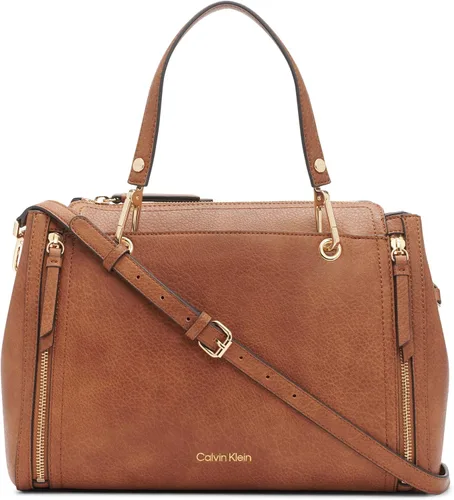 Vista 23 de Calvin Klein Bolso de organización novedoso Bubble Lamb Logotipo de almendra/gris pardo/blanco