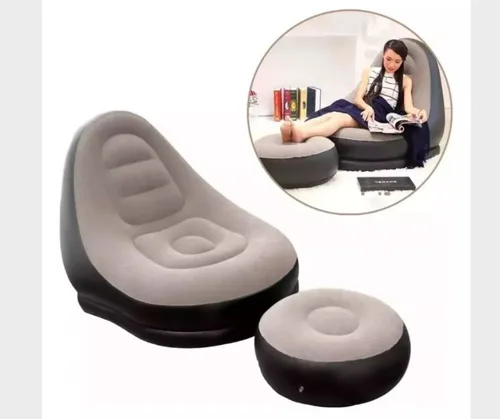 Vista 3 de Sofá Sillón Genérico Puff Con Reposapiés Inflable.