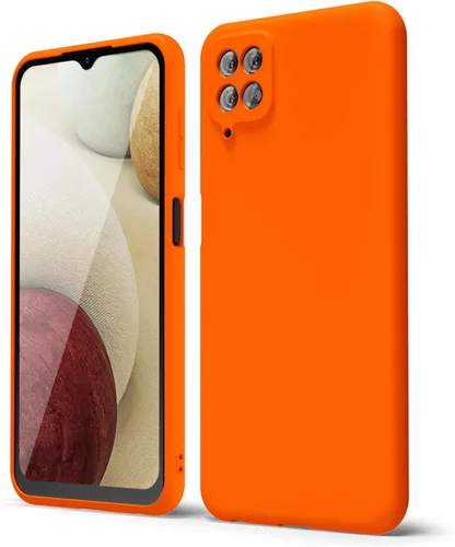 Vista 231 de oakxco Funda para teléfono Samsung Galaxy A12 con agarre de silicona líquida, linda delgada fina suave cubierta de gel de goma TPU lisa para mujeres
