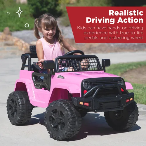 Vista 2 de Best Choice Products - Auto de 12 V para niños con control remoto para Rosa