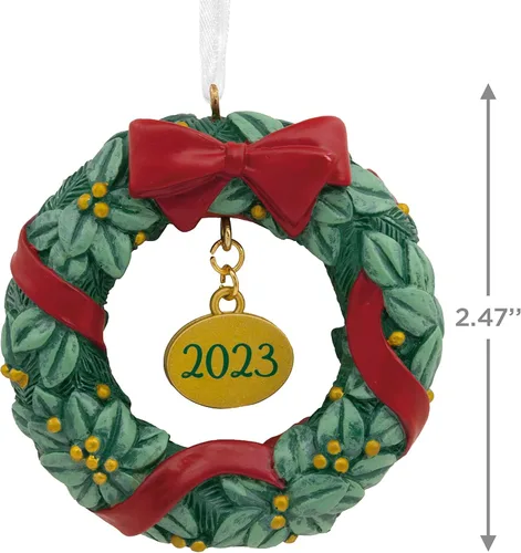 Vista 4 de Hallmark Adorno navideño de corona festiva 2023 Corona 2023