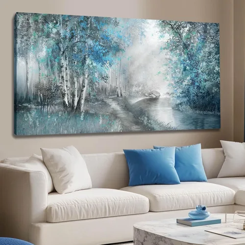 Vista 8 de SOUGUAN Cuadros de Arte en Blanco y Negro Abstractos Colgantes de Pared Decoración Obra de Arte Moderna 20"X40" Decoraciones de Pared