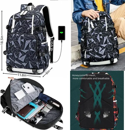 Vista 2 de Ansigeren Dazzling Gold 30 Basketball Player SC - Mochilas creativas para fanáticos deportivos, mochila de viaje para estudiantes para hombres