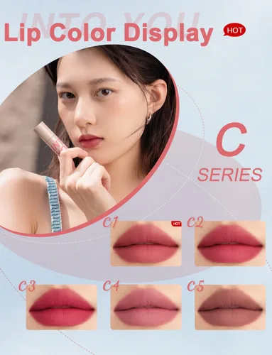 Vista 3 de INTO YOU Lápiz labial mate, Super Stay para mujer, tinte de labios de larga duración, impermeable, barro de labios, suave y ligero, mousse de C1
