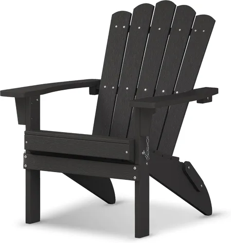 Vista 21 de Silla Adirondack plegable HDPE 1 paquete, marrón Marrón oscuro