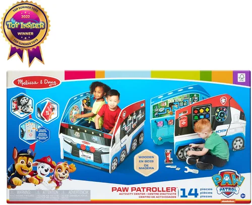 Vista 3 de Melissa & Doug PAW Patrol Centro de actividades de madera Paw Patroller Espacio de juego multicara - Certificado FSC