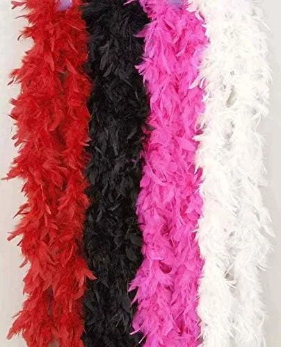 Vista 2 de Forum Novelties Boa de plumas de pavo de 1.94 oz para mujer, Rosa encendido