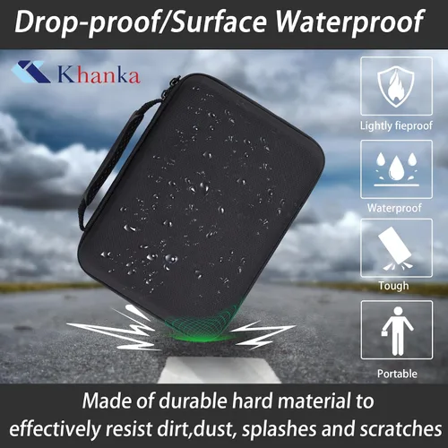 Vista 4 de khanka Estuche rígido de transporte para DYMO LetraTag LT-100H / 100H Plus - Bolsa protectora de almacenamiento de viaje para DYMO LT100H, cinta