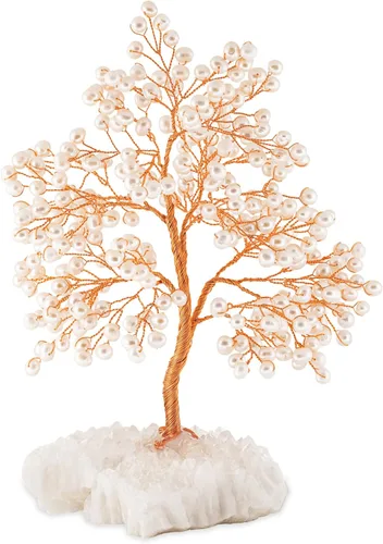Vista 8 de KARMA AND LUCK Árbol de la vida de Feng Shui con base de cristal blanco Home D cor, hecho a mano en Bali, mediano 8 (amatista)