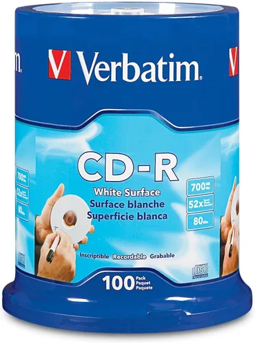 Vista 4 de Verbatim - Discos CD-R en blanco de 700 MB, 80 minutos, 52X, grabables para datos y música - Paquete de 10, azul