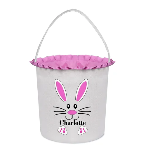 Vista 8 de Cestas de Pascua personalizadas para niños, cesta de caza de huevos de Pascua, bolsas de cesta de Pascua personalizadas, regalos de Pascua para verde