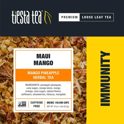 Vista 3 de Tiesta Tea Mezcla de té de hierbas con mango y piña y arándanos hibisco (16 oz)