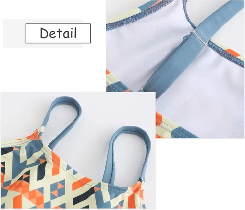 Vista 3 de Traje de baño tankini de dos piezas para niñas con pantalones cortos para niños