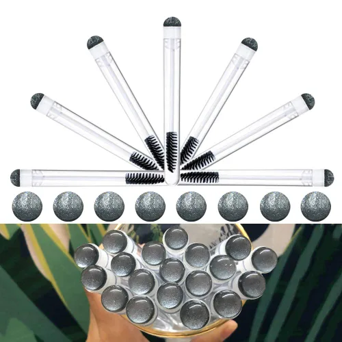 Vista 13 de Dming - Cepillo para pestañas, herramienta de maquillaje, suministros para extensiones de pestañas, cepillo de limpieza, rímel con diamante, 50