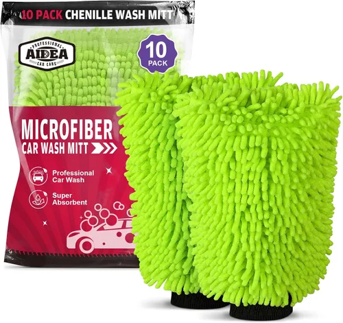 Vista 18 de AIDEA Manopla de Lavado de Coche de Microfibra-2PK, Sin Rayones y Sin Pelusas, Manopla de Lavado de Microfibra Chenille Premium-Azul Tamaño Regular