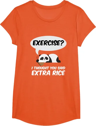 Vista 74 de ¿Ejercicio? I Thought You Said Extra Rice Panda Gift T-Shirt, Negro, S